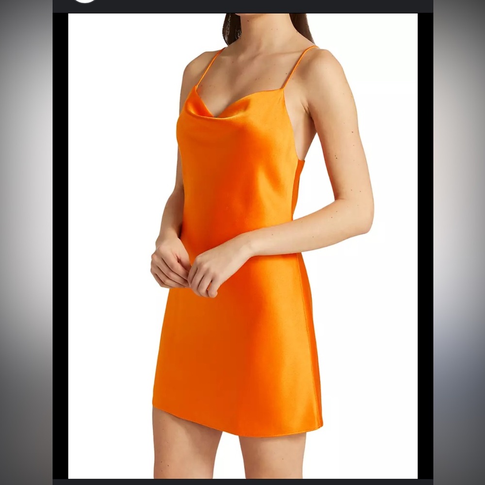 Alice + Olivia Tangerine Orange Harmony Slip Dress